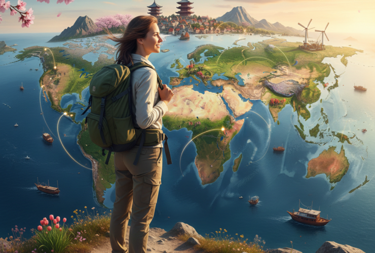 Solo female traveler exploring safe and inspiring travel destinations around the world