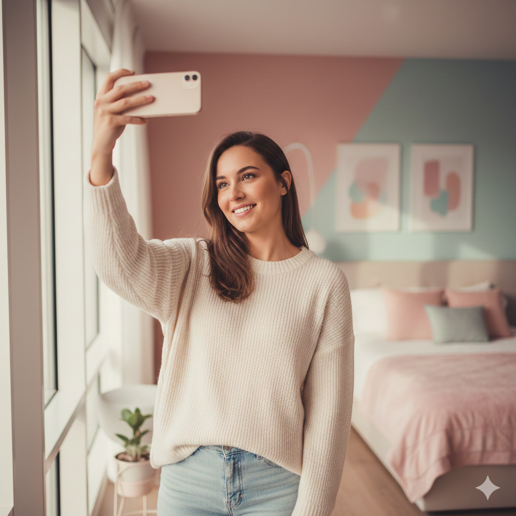 instagram selfie tips for girls using natural light and flattering angles