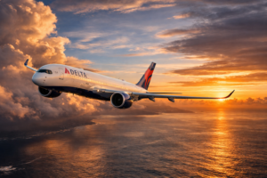 Delta Flight DL275 Airbus A350 diverting to LAX over the Pacific Ocean