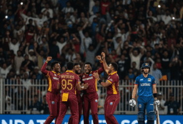 West Indies vs Scotland T20 World Cup 2026 match as West Indies secure a 35-run victory