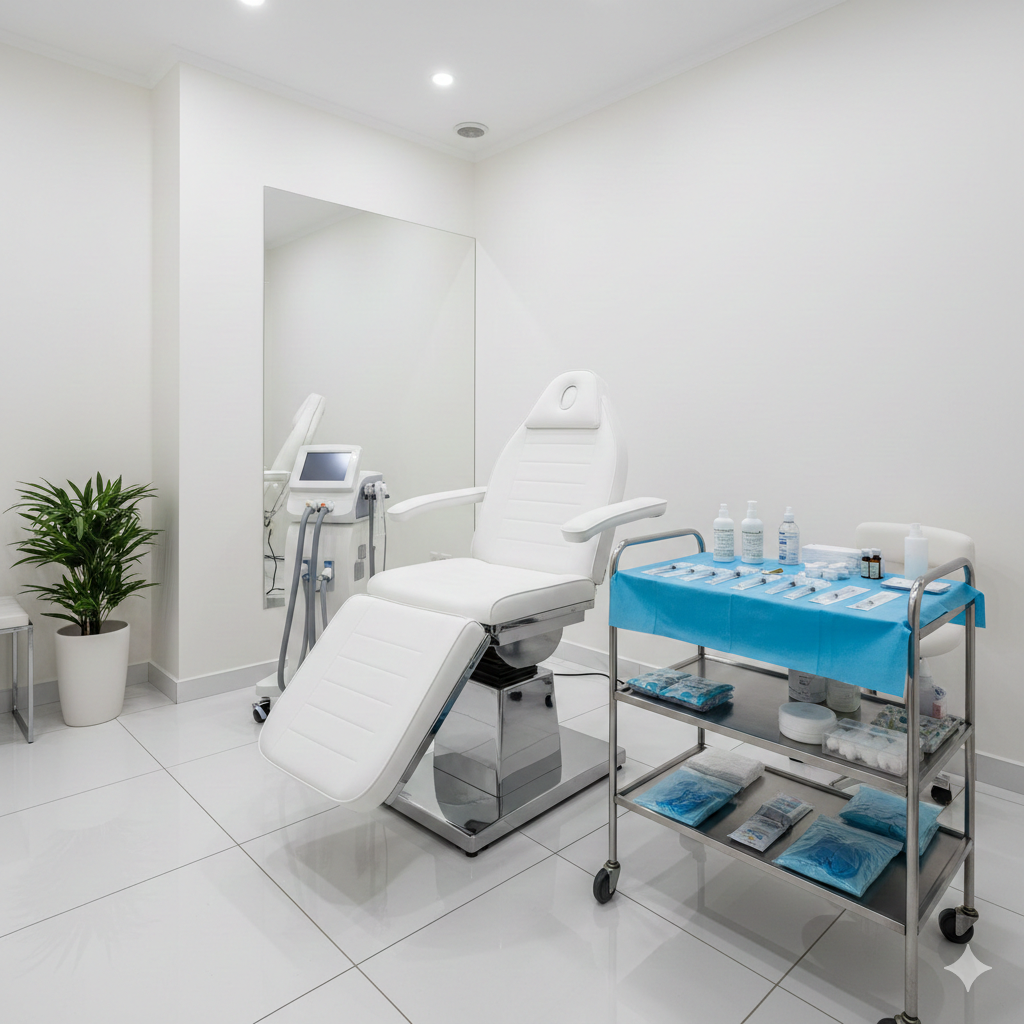 medical aesthetics equipment checklist in modern aesthetic clinic setup