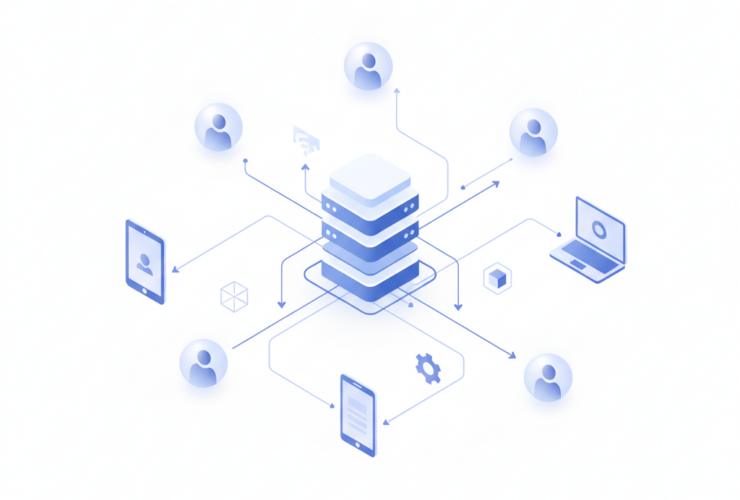 diagram showing how online platforms work and connect users with digital services