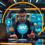 SEO expert analyzing Google EEAT signals including expertise authority and trustworthiness