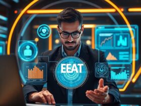 SEO expert analyzing Google EEAT signals including expertise authority and trustworthiness