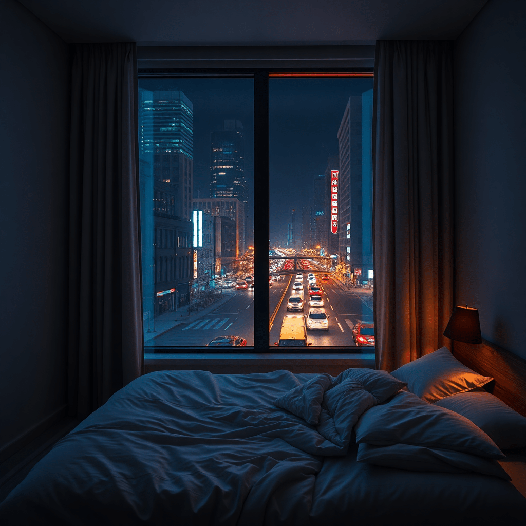 Urban bedroom designed to reduce street noise and improve sleep quality