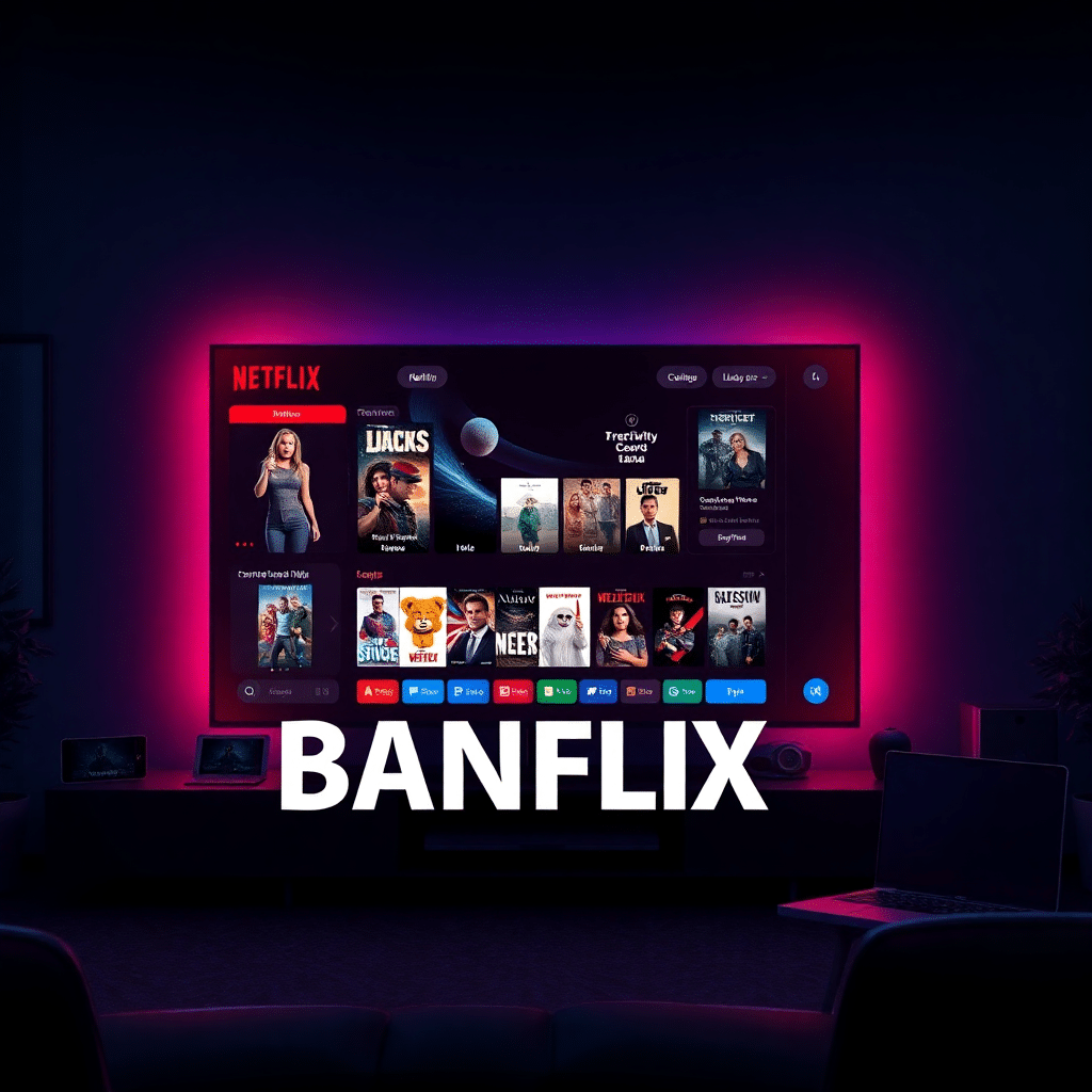 Banflix streaming platform interface illustration