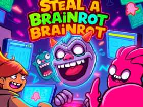Steal a Brainrot Unblocked browser game gameplay with colorful meme-style multiplayer action
